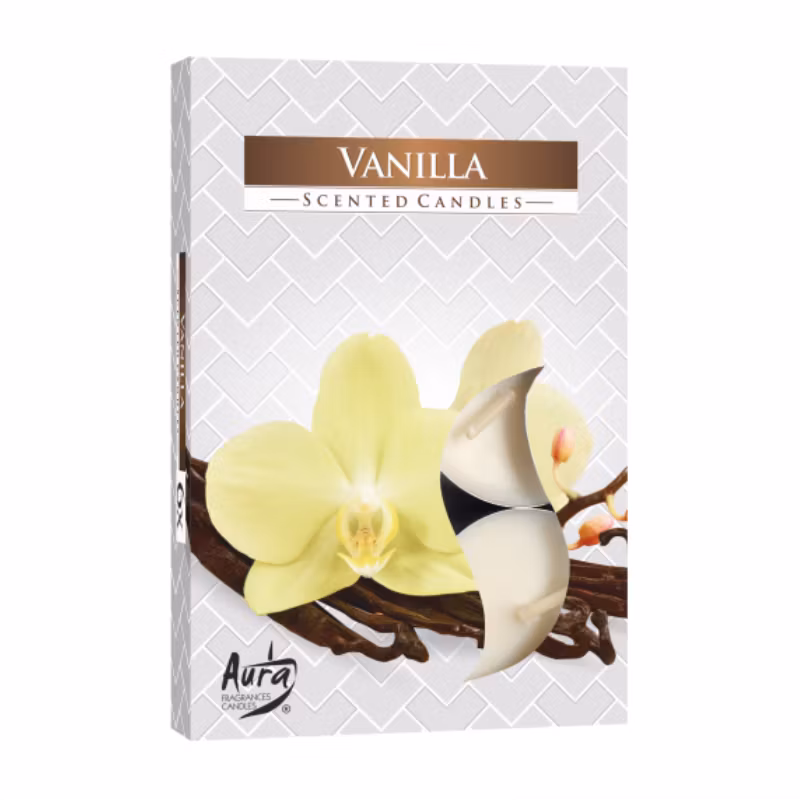 Värmeljus med vaniljdoft, 6-pack