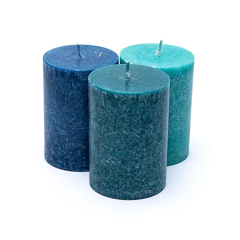 3-pack doftljus i havets nyanser