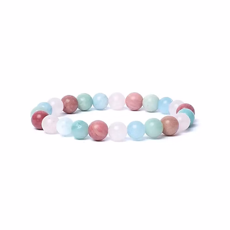 Armband - Akvamarin, Rosenkvarts, Amazonit, Thulit