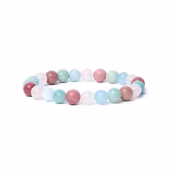 Armband - Akvamarin, Rosenkvarts, Amazonit, Thulit