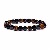 Armband - Hematit, Obsidian, Tigeröga