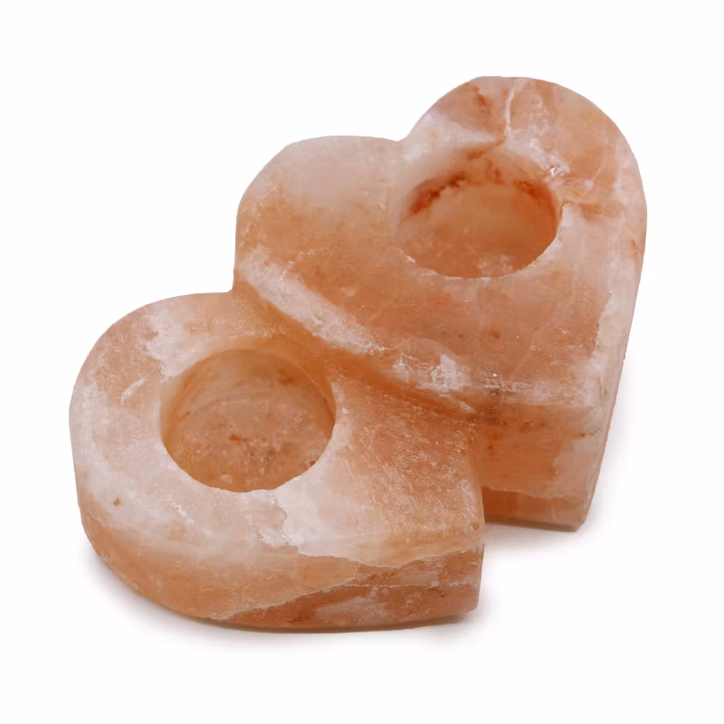 Ljuslykta Himalaysalt 2 hjärtan