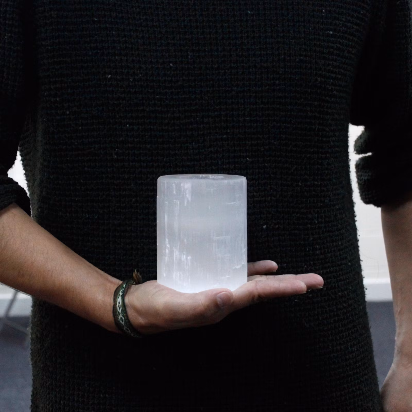 Ljuslykta - Selenit Cylinder 10 cm