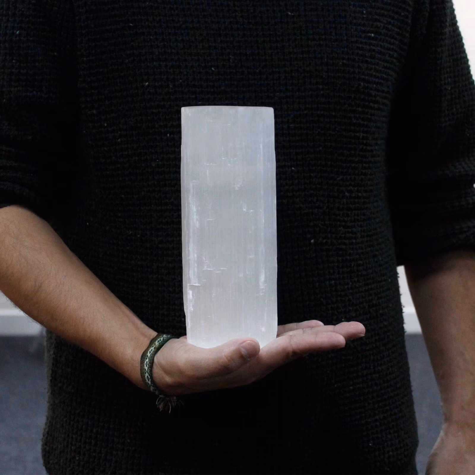 Ljuslykta - Selenit Cylinder 20 cm