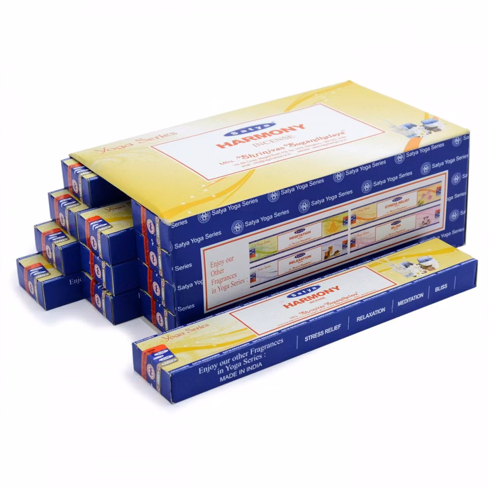 Satya Harmony Yoga Series rökelsepinnar från Satya – handrullad indisk rökelse för meditation, yoga och avslappning