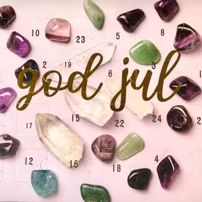 Adventskalender med trumlade kristaller