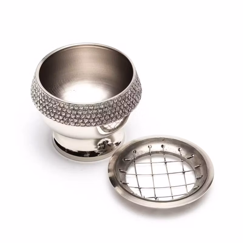 Rökelsehållare i mässing, nickelpläterad