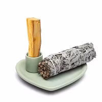 Presentkit med Grön Rökelsehållare, Salvia & Palo Santo