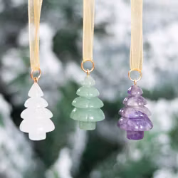 Set med julgransdekorationer i kristall