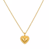Halsband Hammered Dot Heart Pendant Necklace - Satya