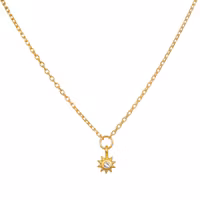 Halsband Inner Light White Topaz Mini Sun Pendant Necklace - Satya