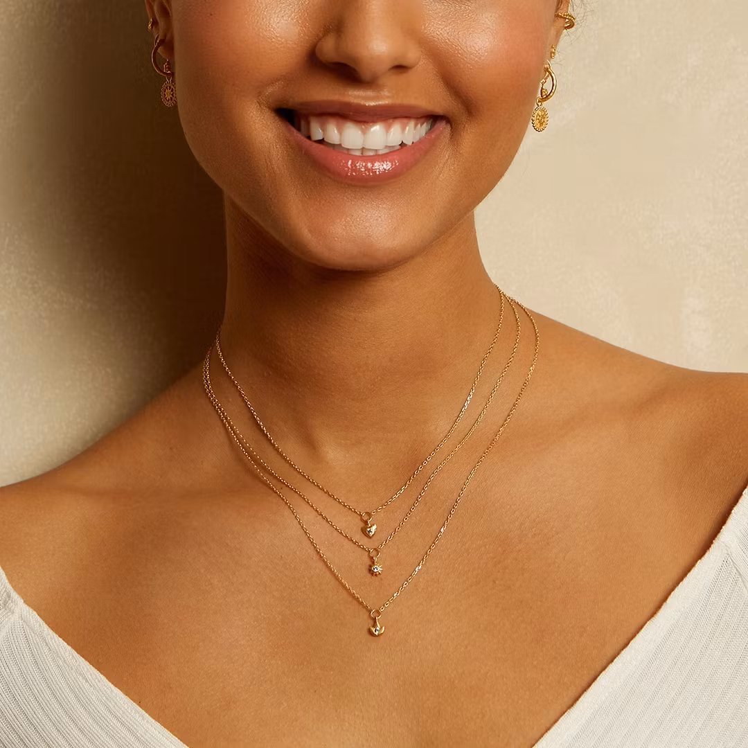 Satya Jewelry - Inner light white topaz ini sun pendant (halsband)