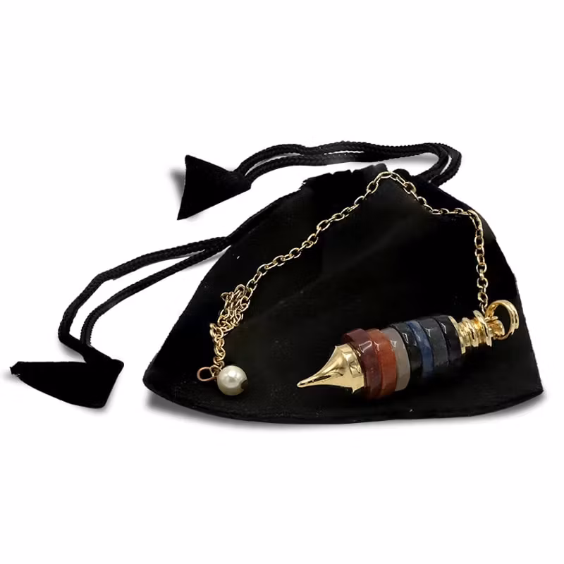 Pendel - Chakra med donutformade kristaller