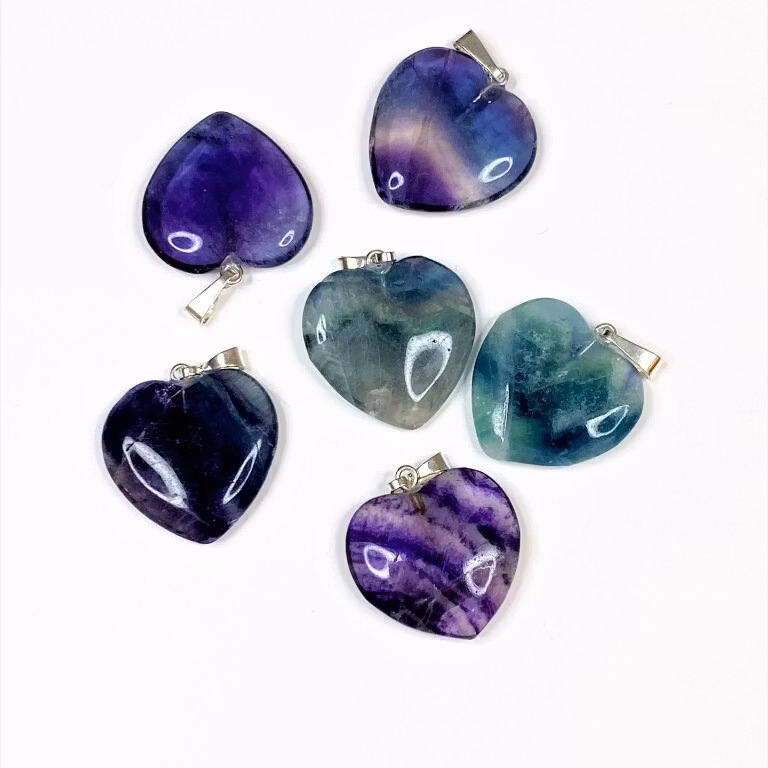 Hänge - Hjärta i Fluorit