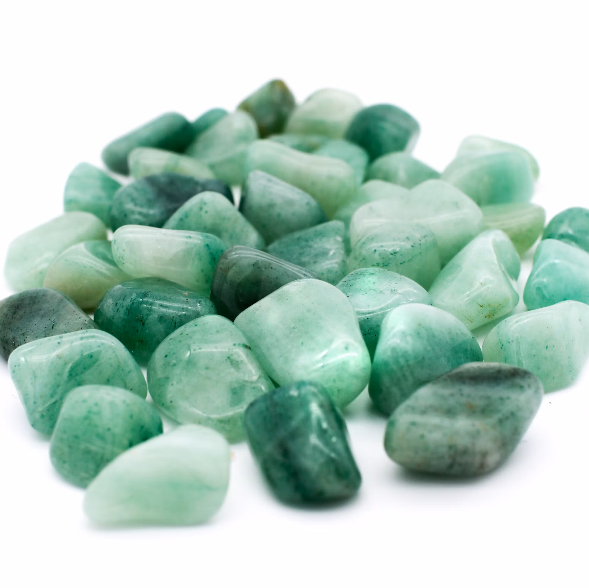 grön aventurin, trumlad kristall