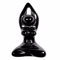 Svart Obsidian Meditationsgudinna 4,5 cm
