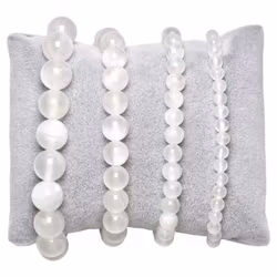 Selenit Armband 6 mm pärlor