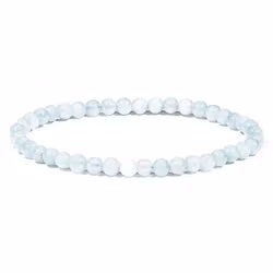 Akvamarin (aquamarin) - Armband med runda pärlor