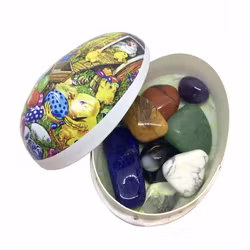 Påskägg med trumlade kristaller