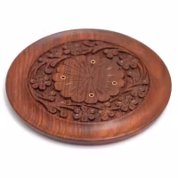 Rökelsehållare - Rund med blommönster