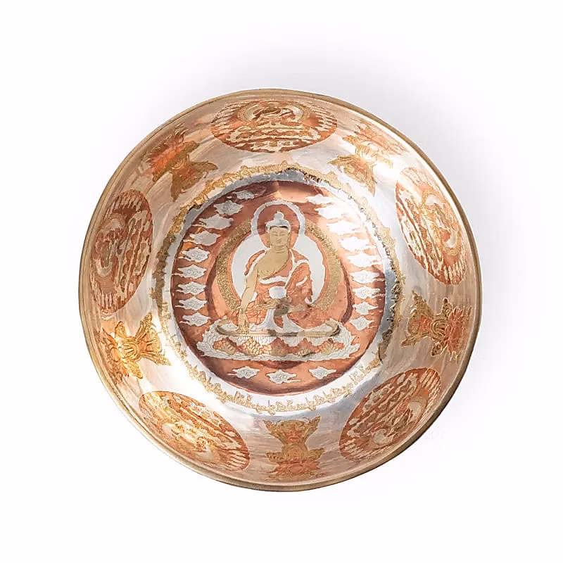 Klangskål Silver Medicine Buddha - 19 cm