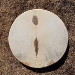 Shamantrumma med naturligt skinn