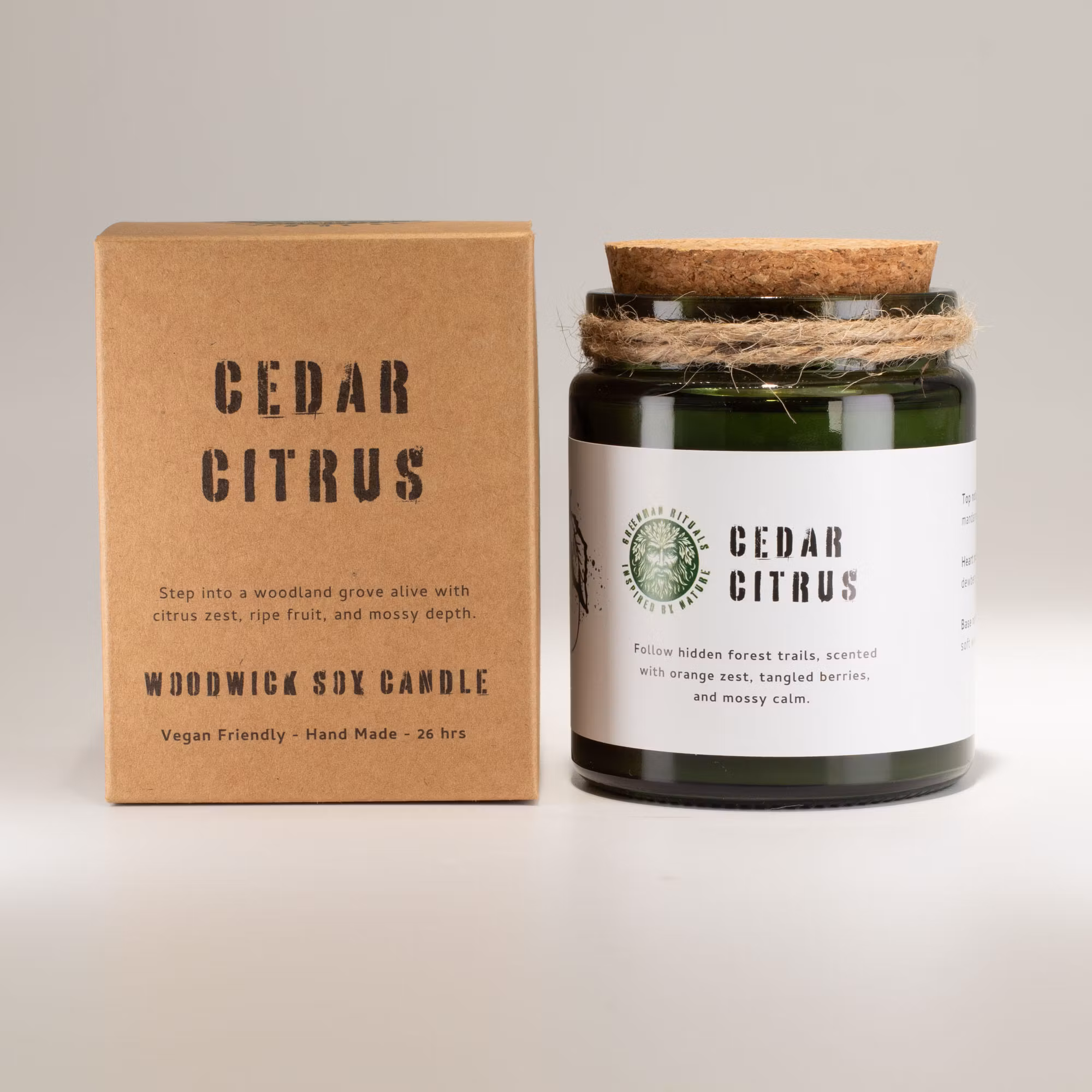 Doftljus med träveke, Cedar Citrus
