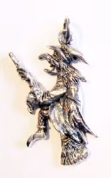 Flying Witch hänge i silver – 925 sterling silver, Flygande Häxa