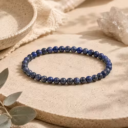 Lapis Lazuli, armband med små runda pärlor