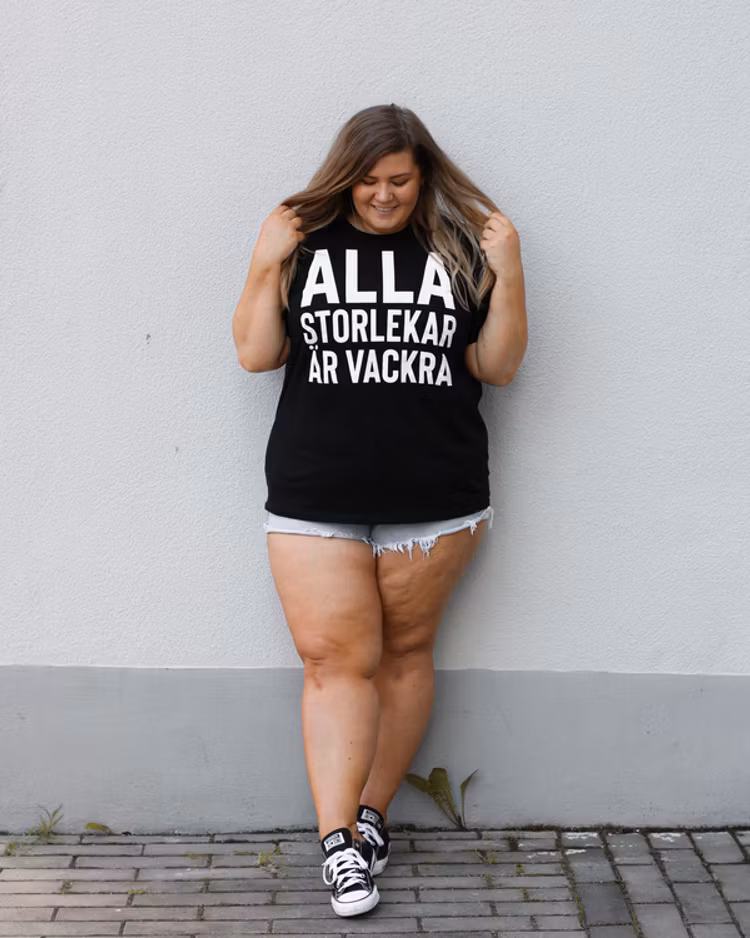 T-shirt "Alla storlekar är vackra"
