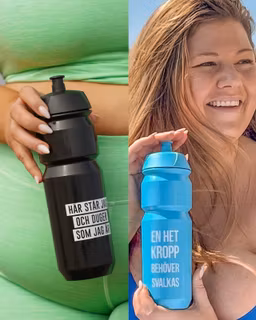 Paket: Svart + blå vattenflaska