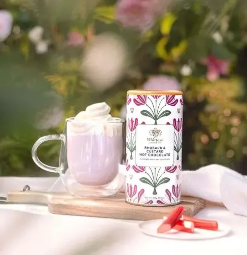 Whittard of Chelsea, Hot chocolate Rhubarb and Custard vit choklad, 350 g