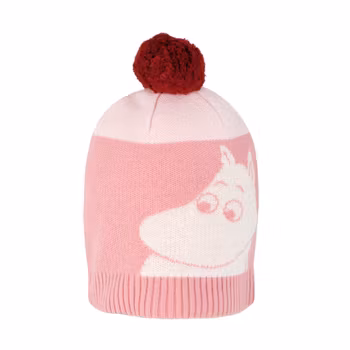 Mumin Barnmössa i värmande merionull Rosa - Stl. 48/50