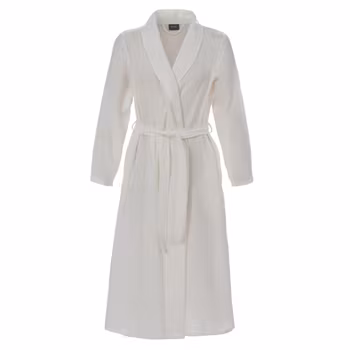 Morgonrock Dubbelcrèpe Off-white - Stl. S
