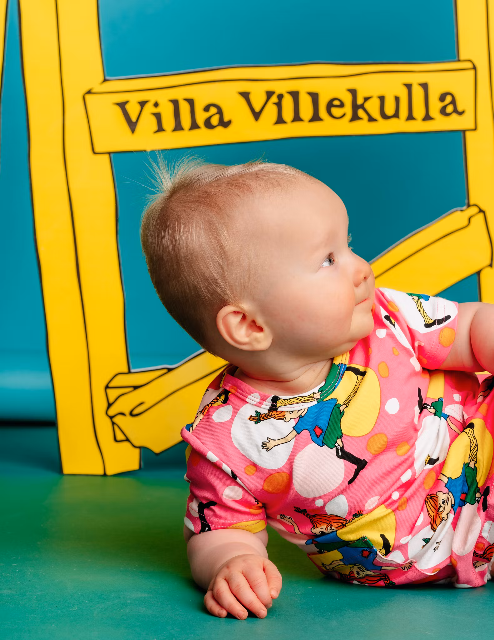 Pippi Hjulning klänning baby anilin