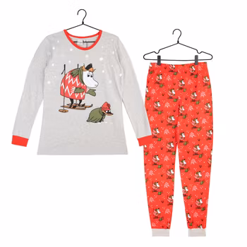 Mumin Ynk pyjamas dam röd - Stl. XXL