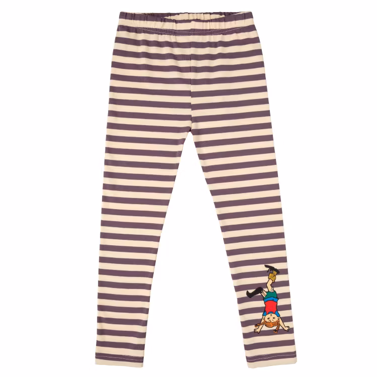 Pippi randiga leggings violett
