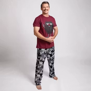 Mumin Gömd pyjamas kortärmad burgundy -Stl. S