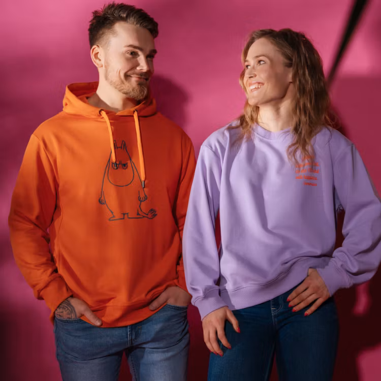 Mumin Kaino Huvtröja Ilska orange