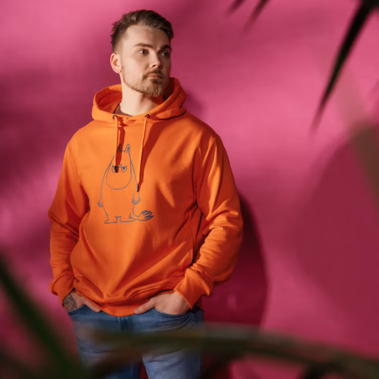Mumin Kaino Huvtröja Ilska orange