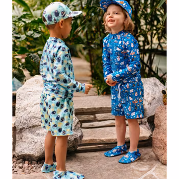 Mumin Palm Badshorts mintgrön