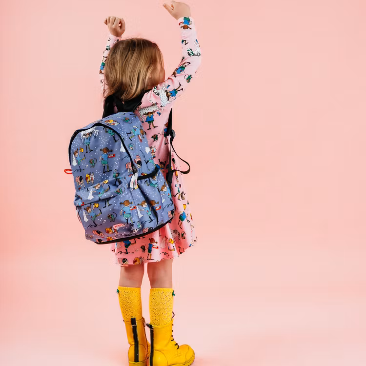 Pippi Jekku ryggsäck Grannar lila