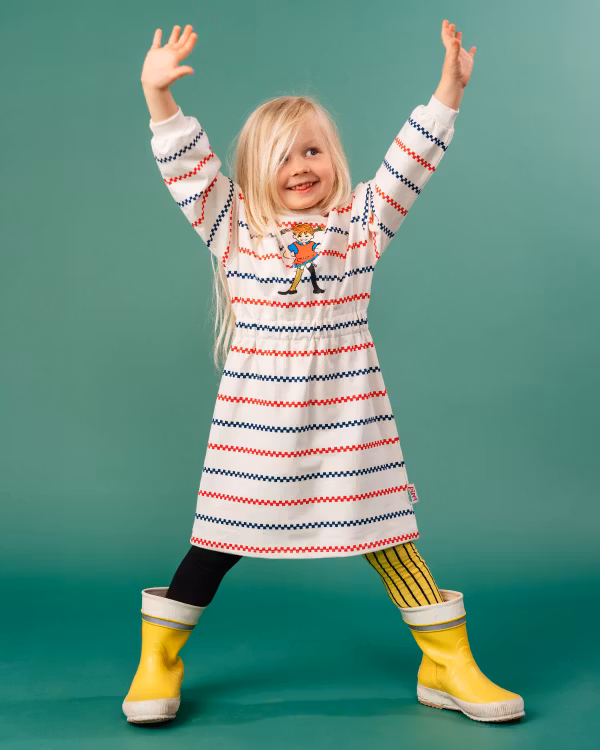 Pippi Rutrand sweatshirtklänning kitt