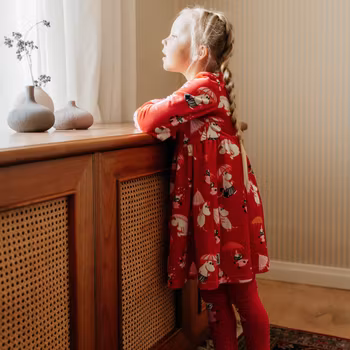 Mumin Regndag velourklänning Barn röd