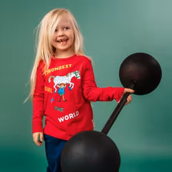 Pippi Strongest Girl tröja röd