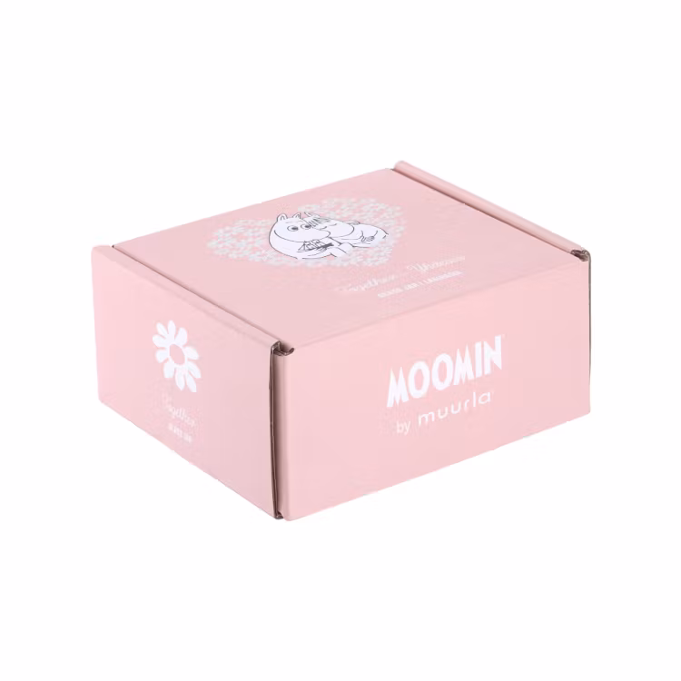 MUURLA - Mumin glasburk med lock 11,5 cm tillsammans rosa
