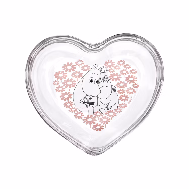 MUURLA - Mumin glasburk med lock 11,5 cm tillsammans rosa