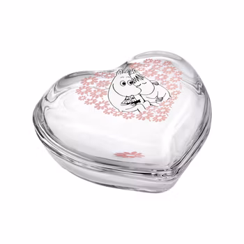 MUURLA - Mumin glasburk med lock 11,5 cm tillsammans rosa