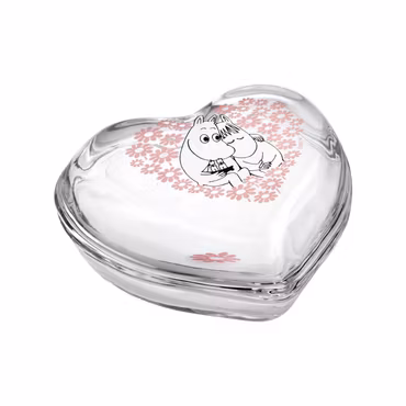 MUURLA - Mumin glasburk med lock 11,5 cm tillsammans rosa