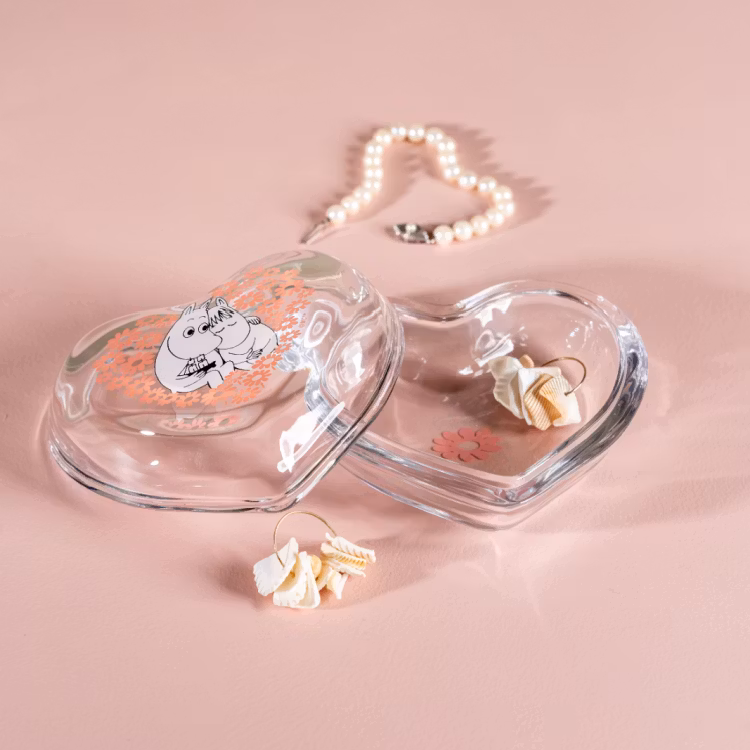MUURLA - Mumin glasburk med lock 11,5 cm tillsammans rosa